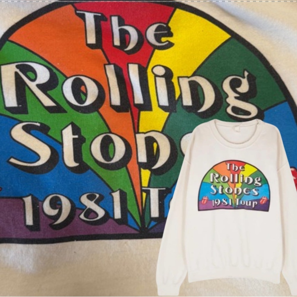 MadeWorn Rolling Stones 1981 Tour Cream Sweatshirt